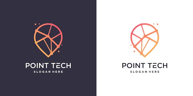 Diseño de logotipo de Pointech con estilo moderno creativo Vector Premium parte 1