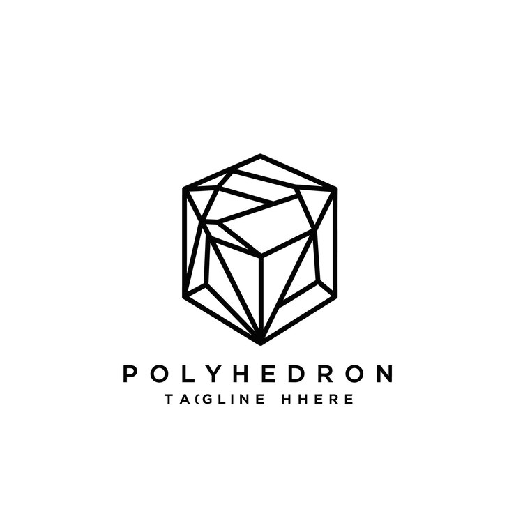 Vector diseño del logotipo del poliedro