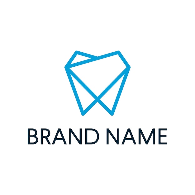 diseño de logotipo poligonal del logotipo de origami de dientes