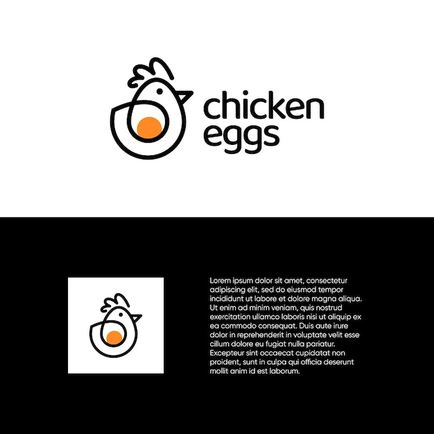 diseño de logotipo de pollo y huevo de pollo