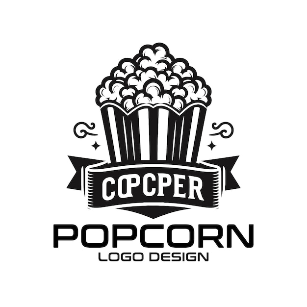 Diseño del logotipo de Popcorn Vector