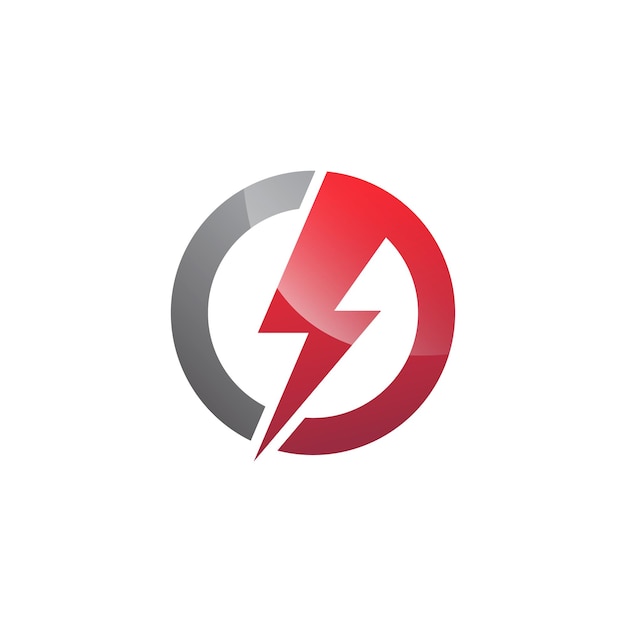 Diseño de logotipo de potencia de energía con fondo blanco.