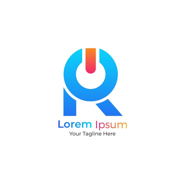 Vector diseño de logotipo de potencia r