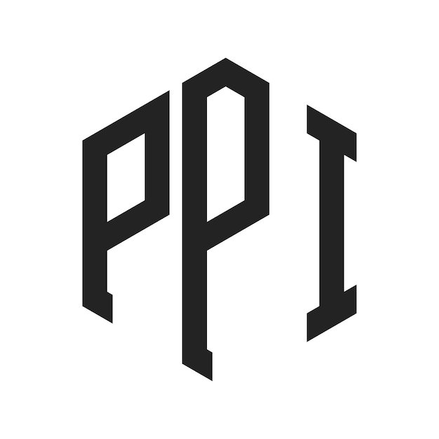 Diseño del logotipo de PPI Letra inicial Monograma de PPI Logotipo con forma de hexágono
