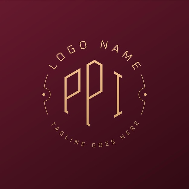 Diseño de logotipo de PPI de lujo Letra elegante Monograma de PPI Logotipo minimalista Polígono de PPI Template de diseño de logotipo