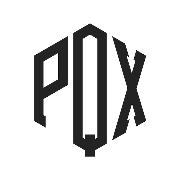 Diseño del logotipo PQX Letra inicial PQX Monograma Logotipo con forma de hexágono