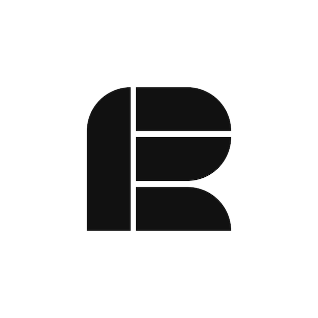 Diseño de logotipo PR, RP o R de letra mínima simple