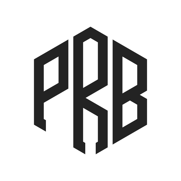 Diseño del logotipo de PRB Letra inicial PRB Monograma Logotipo con forma de hexágono