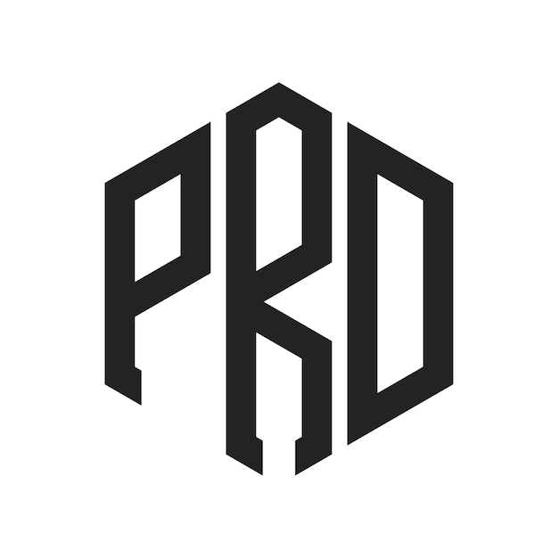 Diseño del logotipo PRD Letra inicial PRD Monograma Logotipo con forma de hexágono