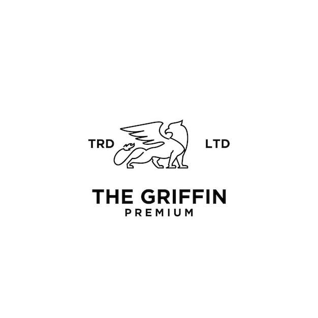 Diseño de logotipo premium black griffin line