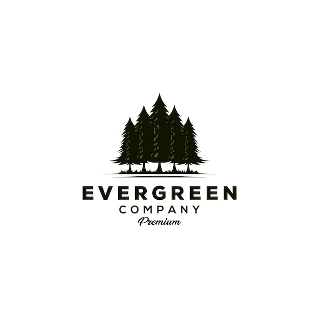 Diseño de logotipo premium de evergreen company
