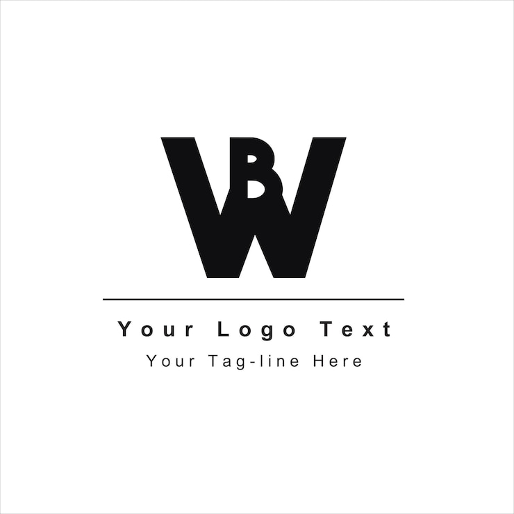 Vector diseño de logotipo premium initial letter bw