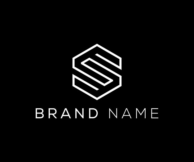 Diseño de logotipo premium de la letra s hexágono logotipo vectorial minimalista