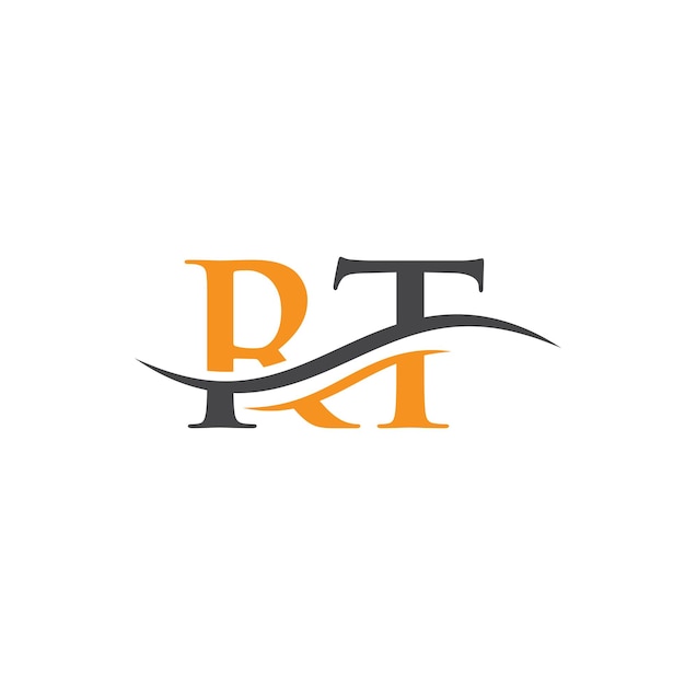 Diseño de logotipo Premium Letter RT con concepto de onda de agua Diseño de logotipo de letra RT con moderno y moderno