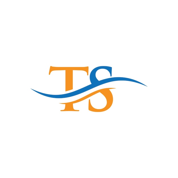 Diseño de logotipo Premium Letter TS con concepto de onda de agua Diseño de logotipo TS letter con moderno y moderno