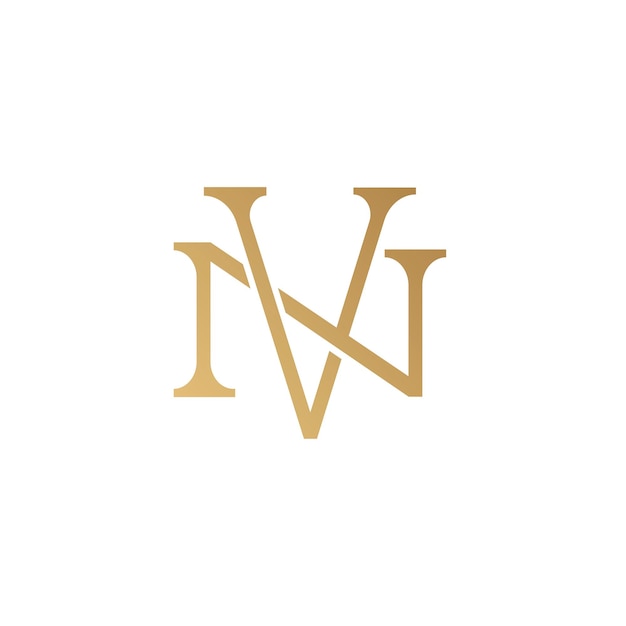 Diseño de logotipo Premium Letter VN o NV para marca de empresa de lujo