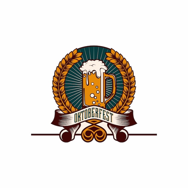 Vector diseño de logotipo premium de oktoberfest