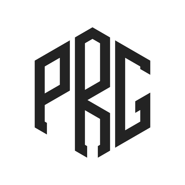 Diseño del logotipo de PRG Letra inicial PRG Monograma Logotipo con forma de hexágono