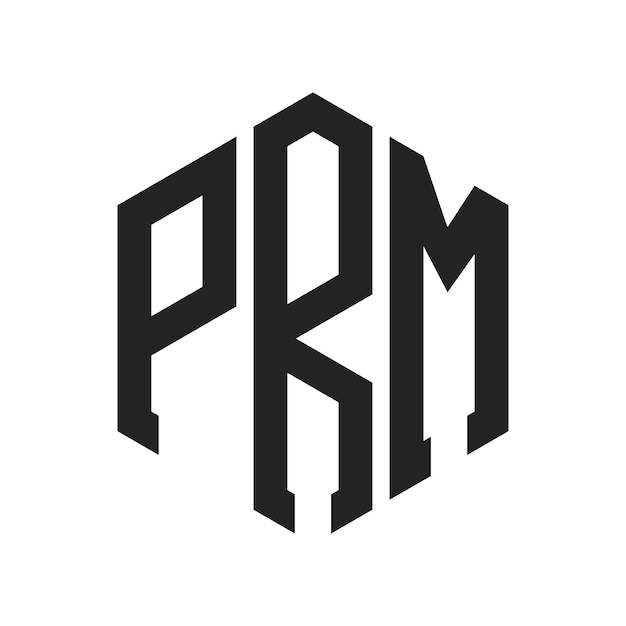 Diseño del logotipo PRM Letra inicial PRM Monograma Logotipo con forma de hexágono