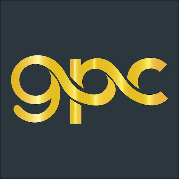 Diseño de logotipo profesional letra inicial gpc vector premium