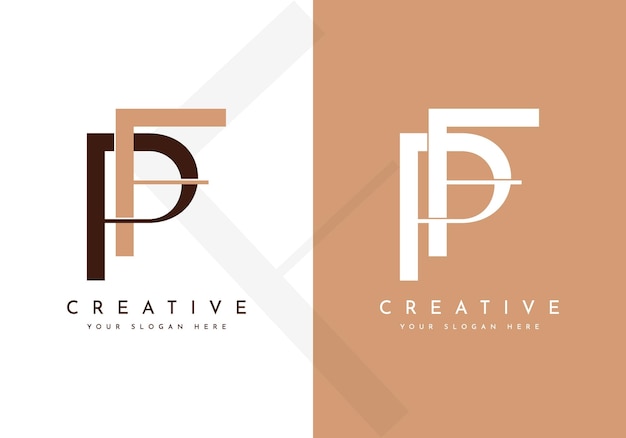 Diseño del logotipo profesional de la letra de moda PF FP