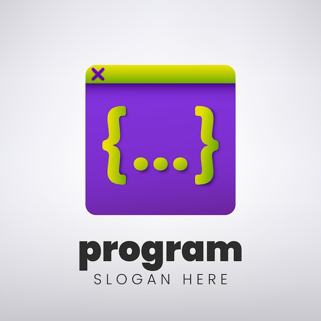 Diseño Del Logotipo Del Programa Concepto Codificación Creativa Ilustración Vectorial