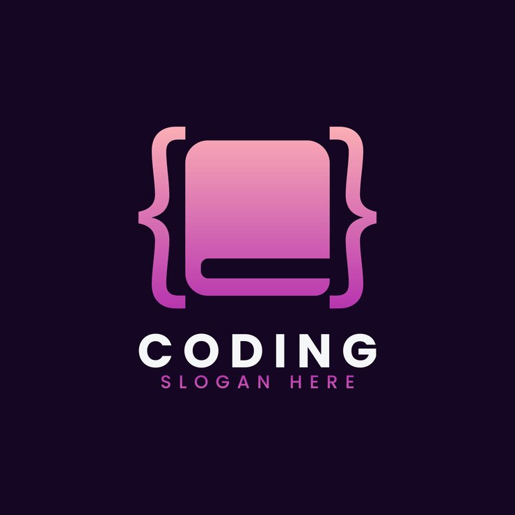Vector diseño de logotipo de programación moderno abstracto creativo plantilla de diseño de logotipo de libro de codificación degradado colorido