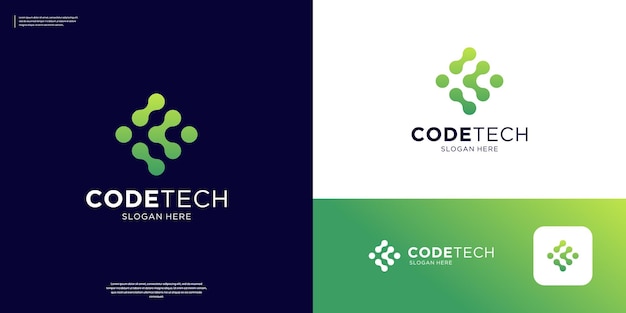 Diseño de logotipo de programador de codificación tecnológica simple