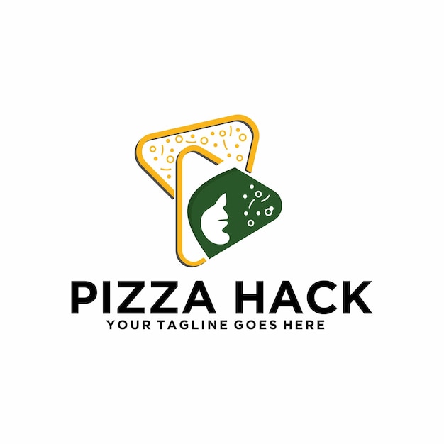 Diseño de logotipo de programador de hack de pizza