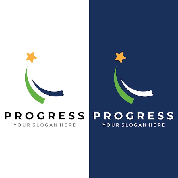 Diseño de logotipo de progreso y crecimiento creativo financiero y profesional con signo de dirección de flecha Logotipo para progreso empresarial y símbolo de carrera