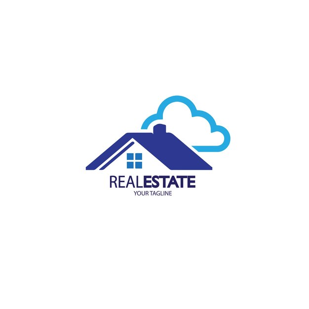 diseño logotipo propiedad bienes raíces ilustración vectorial