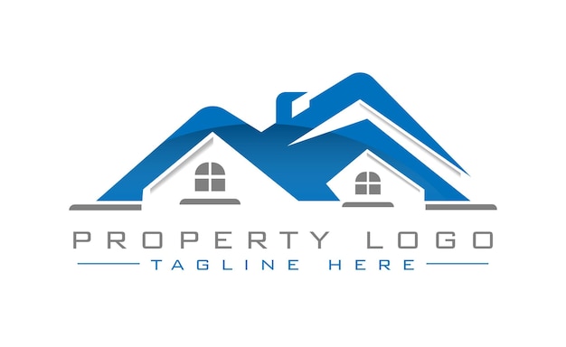 Diseño del logotipo de la propiedad inmobiliaria con casa vectorial