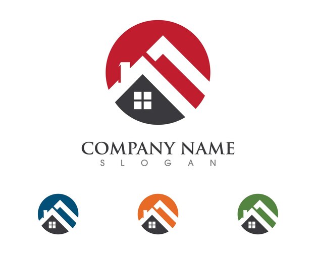 Diseño de logotipo de propiedad inmobiliaria y construcción