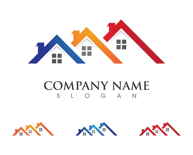 Diseño del logotipo de la propiedad inmobiliaria y la construcción