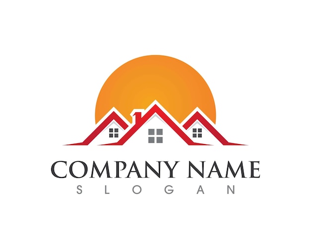 Diseño del logotipo de la propiedad inmobiliaria y la construcción