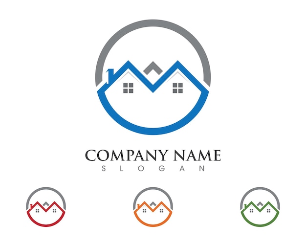 Diseño del logotipo de la propiedad inmobiliaria y la construcción
