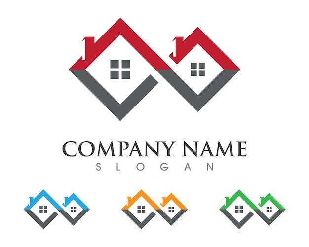 Diseño de logotipo de propiedad inmobiliaria y construcción