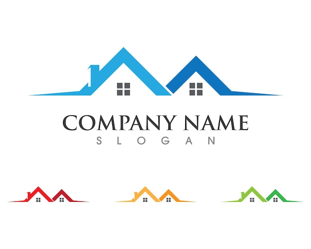 Diseño de logotipo de propiedad inmobiliaria y construcción