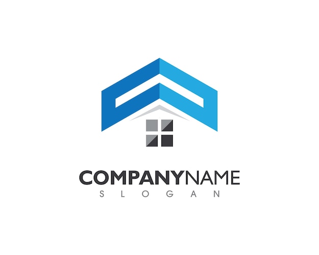 Diseño de logotipo de propiedad inmobiliaria y construcción