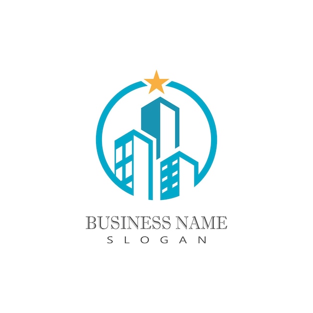 Diseño de logotipo de propiedad inmobiliaria y construcción