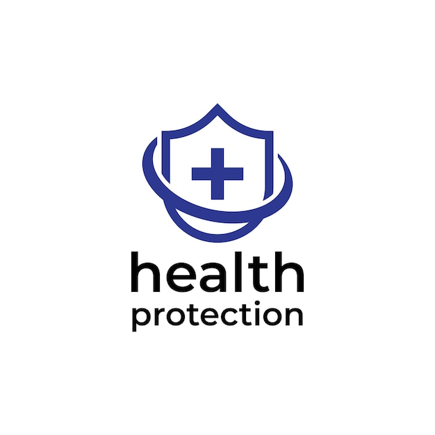 Vector diseño del logotipo de protección de la salud