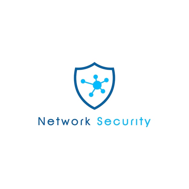 diseño de logotipo de protección de tecnología de red