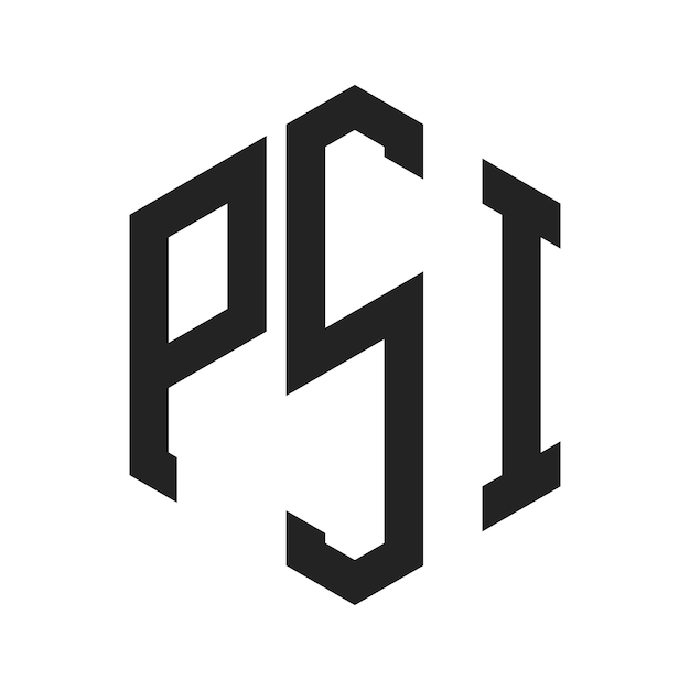 Diseño del logotipo de PSI Letra inicial Logotipo del monograma de PSI con forma de hexágono
