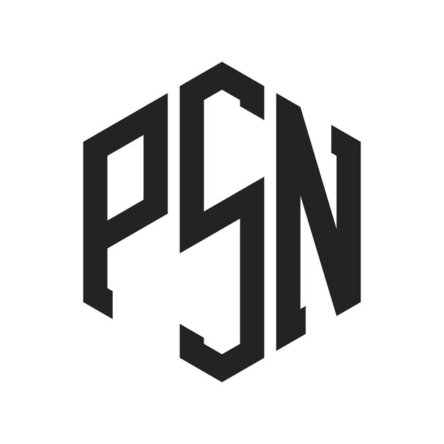 Diseño del logotipo de PSN Letra inicial Logotipo del monograma de PSN con forma de hexágono