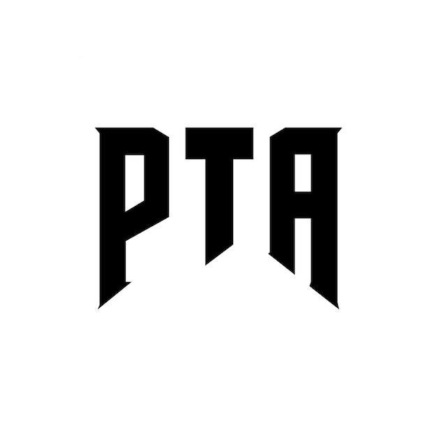 Diseño de logotipo de la PTA para una empresa de tecnología Diseño del logotipo de PTA combinación de colores blanco y negro PTA logotipo PTA vector PTA diseño PTA icono PTA alfabeto PTA tipografía diseño del logotipo