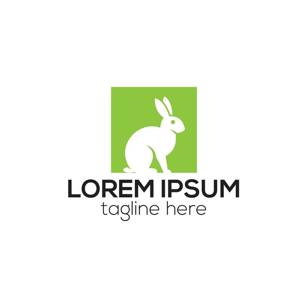 Diseño de logotipo de publicación de conejo plantilla vectorial aislada y diseño de icono de animal