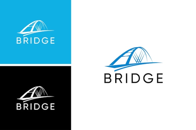 Diseño de logotipo de puente azul simple