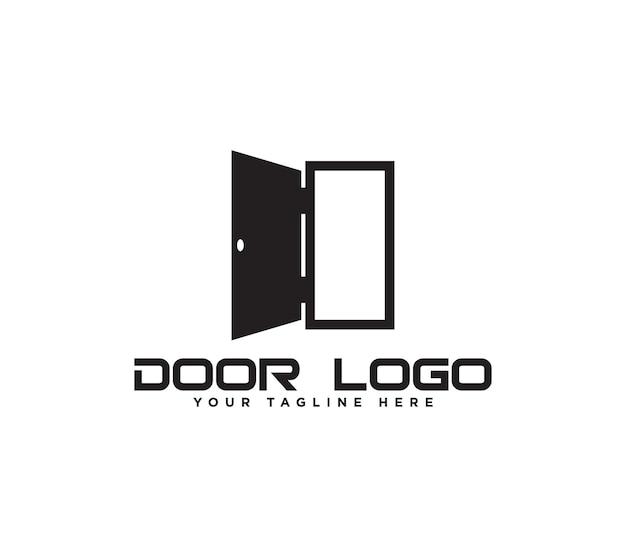 Diseño del logotipo de la puerta abierta Ilustración vectorial