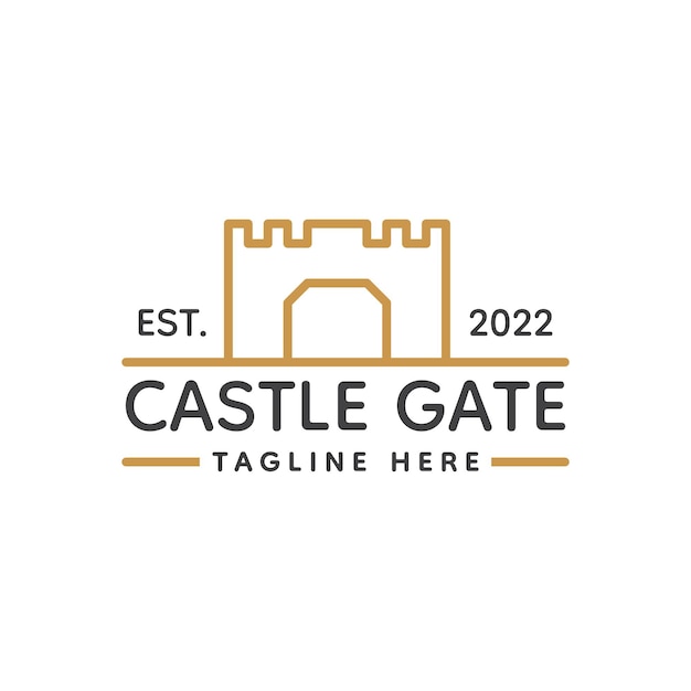 Vector diseño del logotipo de la puerta del castillo