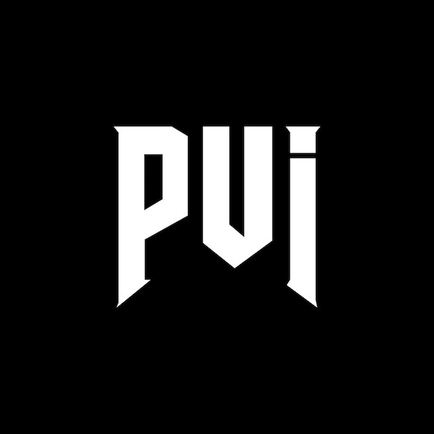 Diseño de logotipo PUI para empresas tecnológicas PUI diseño de logotipo de combinación de colores blanco y negro PUI logo PUI vector PUI diseño PUI icono PUI alfabeto PUI tipografía diseño del logotipo